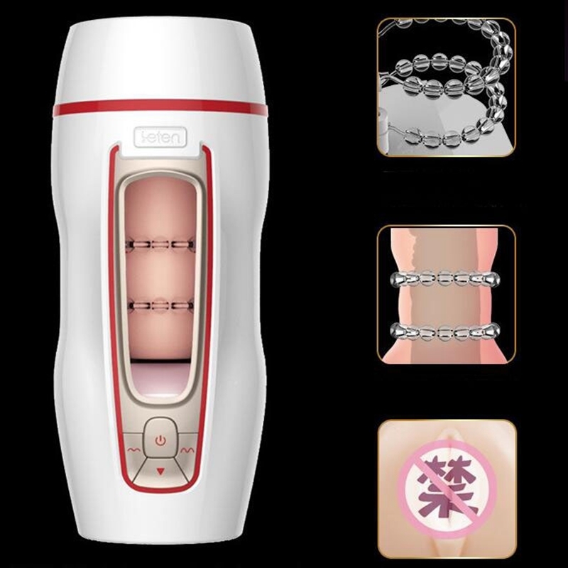 Leten Automatic Electric Piston Male Masturbator 4D Simulation Vagina 7 Thrusting Smart Voice Induction Sex Toys for Adults Men Y191010