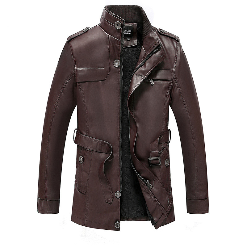 2019 Leather Men's Winter Thickened Plus Velvet Jacket Young Middle-aged Male Casual Mid-length Warm Cotton Windbreaker, Black
2019 Leather Men's Winter Thickened Plus Velvet Jacket Young Middle-aged Male Casual Mid-length Warm Cotton Windbreaker, Black