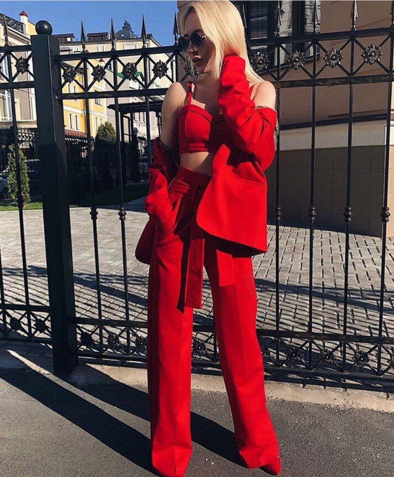 3 Piece Mother of the Bride Suits Women Sexy Crop Top Pant Suits Blazers Coat Prom Evening Wedding Dresses