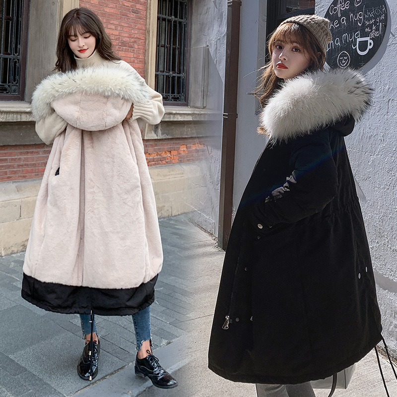overcome heavy hair collar hooded down cotton-padded jacket female long han edition cultivate morality with thick coat, Black
overcome heavy hair collar hooded down cotton-padded jacket female long han edition cultivate morality with thick coat, Black