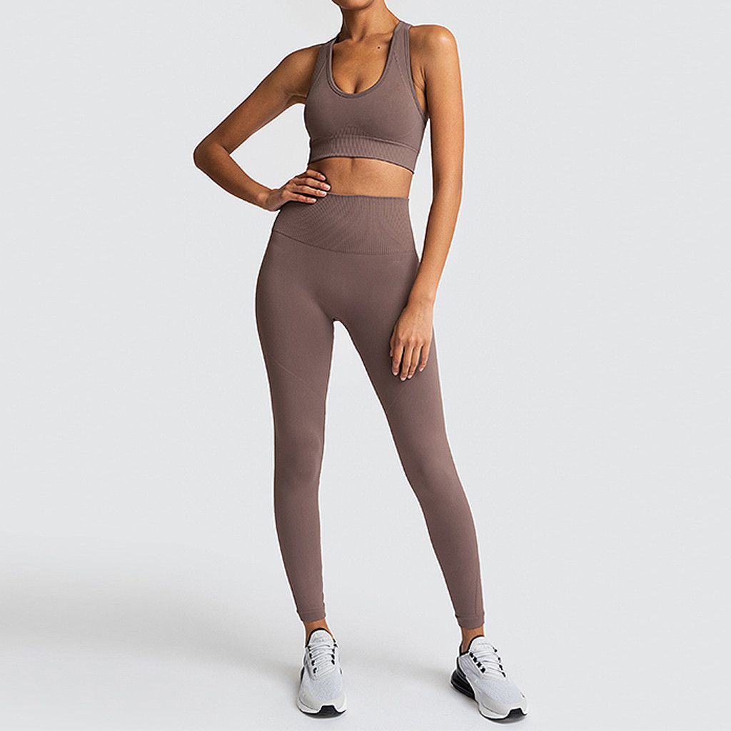 Women's Seamless Yoga Suit Sportswear Fitness Sport For Women Gym Running Set 2 Piece Costume For Yoga Sports Bras+leggings Sets MX200329
