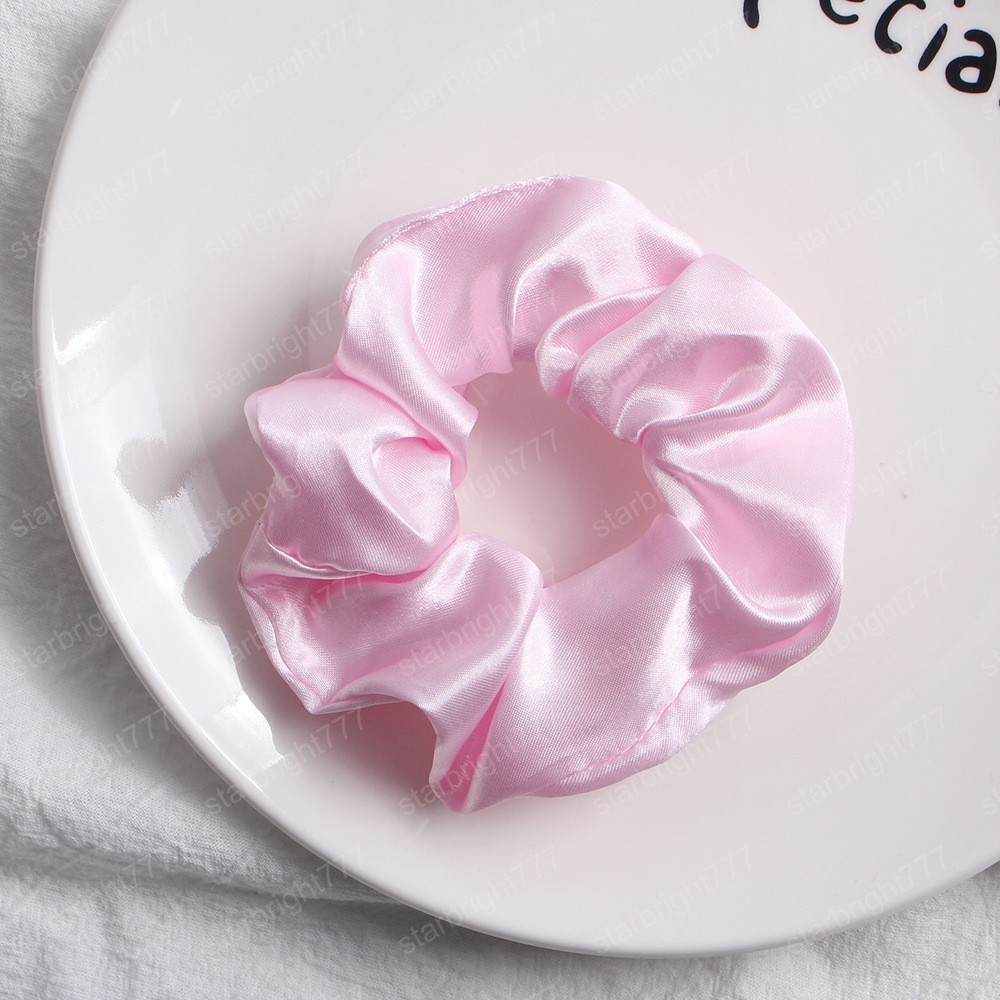 Satin Hair Scrunchies Women Scrunchie Pack Women Elastic Hair Bands Girls Headwear Solid Silky Donut Grip Loop Ponytail Holder