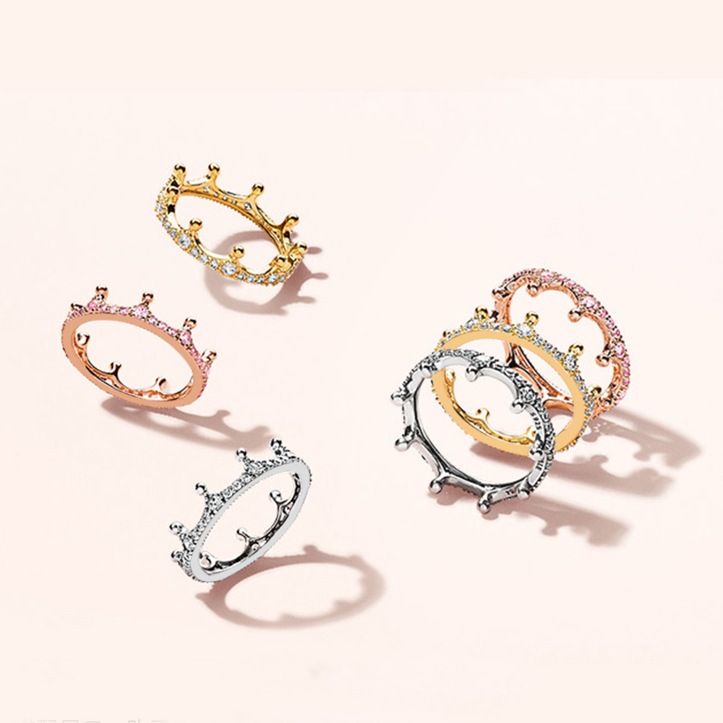 18K Rose gold Yellow Gold plated Enchanted Crown RING Original Box for Pandora 925 Sterling Silver CZ Diamond Women Wedding Ring Set
18K Rose gold Yellow Gold plated Enchanted Crown RING Original Box for Pandora 925 Sterling Silver CZ Diamond Women Wedding Ring Set