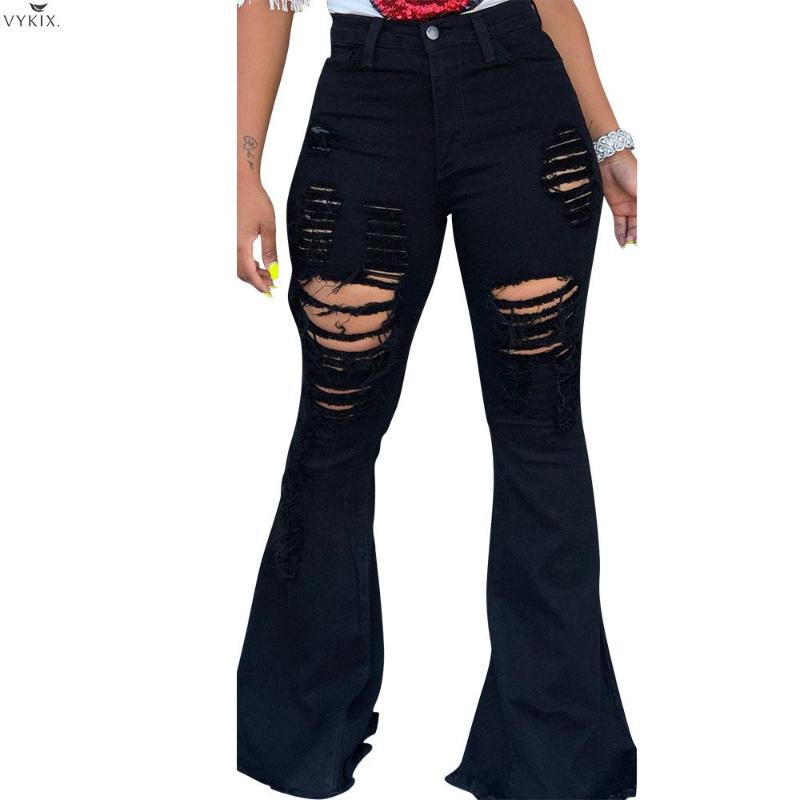 2020 Winter Spring Denim Pants Women Retro Solid Hole Jeans Ripped Flare Pants Women Trousers Skinny Casual High Waist, Black
2020 Winter Spring Denim Pants Women Retro Solid Hole Jeans Ripped Flare Pants Women Trousers Skinny Casual High Waist, Black