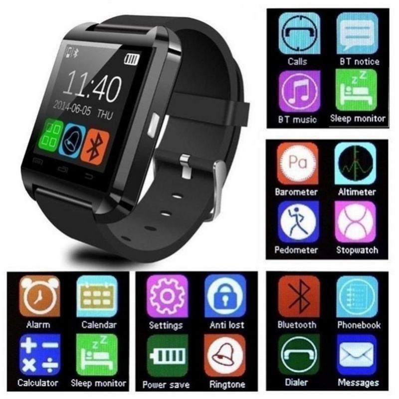 New Stylish U8 Bluetooth Smart Watch For iPhone IOS Android Watches Wear Clock Wearable Device Smartwatch PK Easy to Wear213w49915