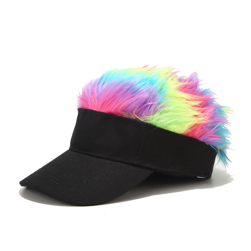 Hot New Fashion Novelty Baseball Cap Fake Flair Hair Sun Visor Hats Men's Women's Toupee Wig Funny Hair Loss Cool Gifts