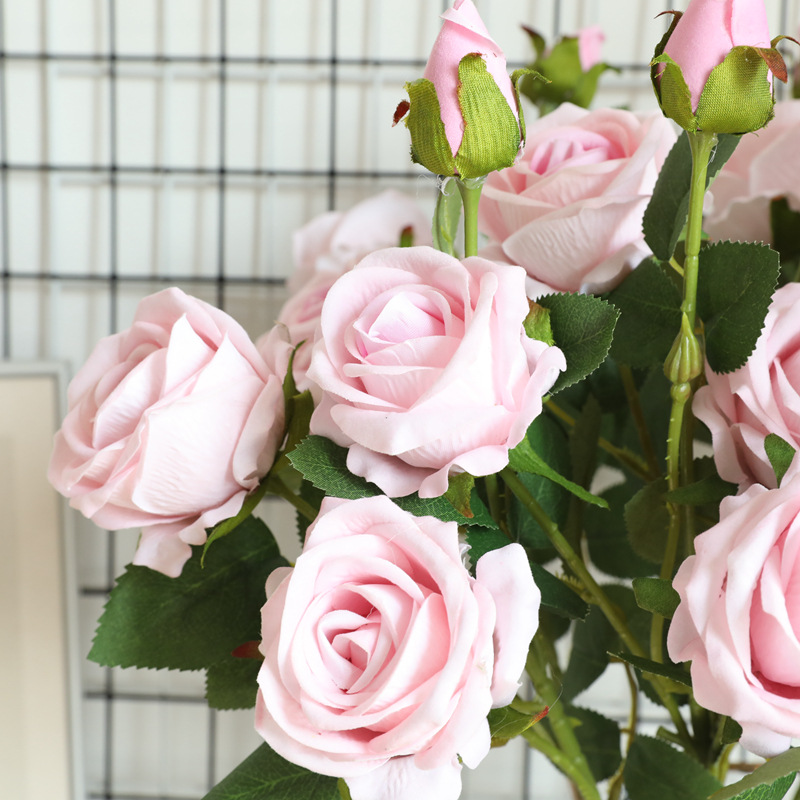 7Pcs/lot Flannel Pearl Rose Artificial Flower Decoration Wedding Background Plant Wall 3 Heads Rose Fake Flowers Home Decoration Bouquet, Light pink
7Pcs/lot Flannel Pearl Rose Artificial Flower Decoration Wedding Background Plant Wall 3 Heads Rose Fake Flowers Home Decoration Bouquet, Light pink