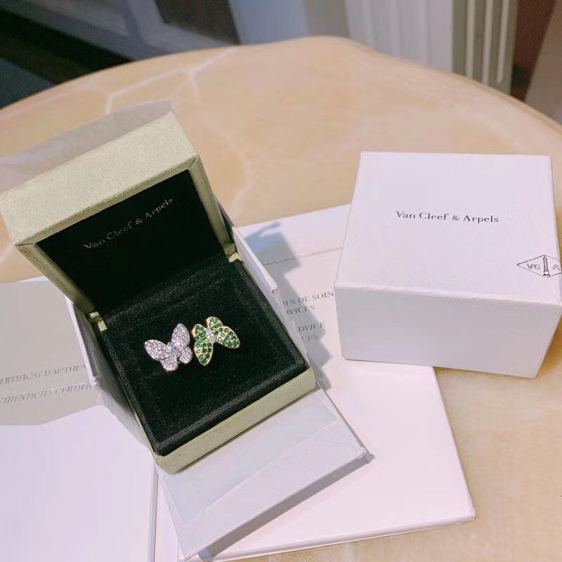 Fashion-Brand name Top Quality punk opened butterfly ring with diamond for women jewelry gift wedding Free shipping PS6424A