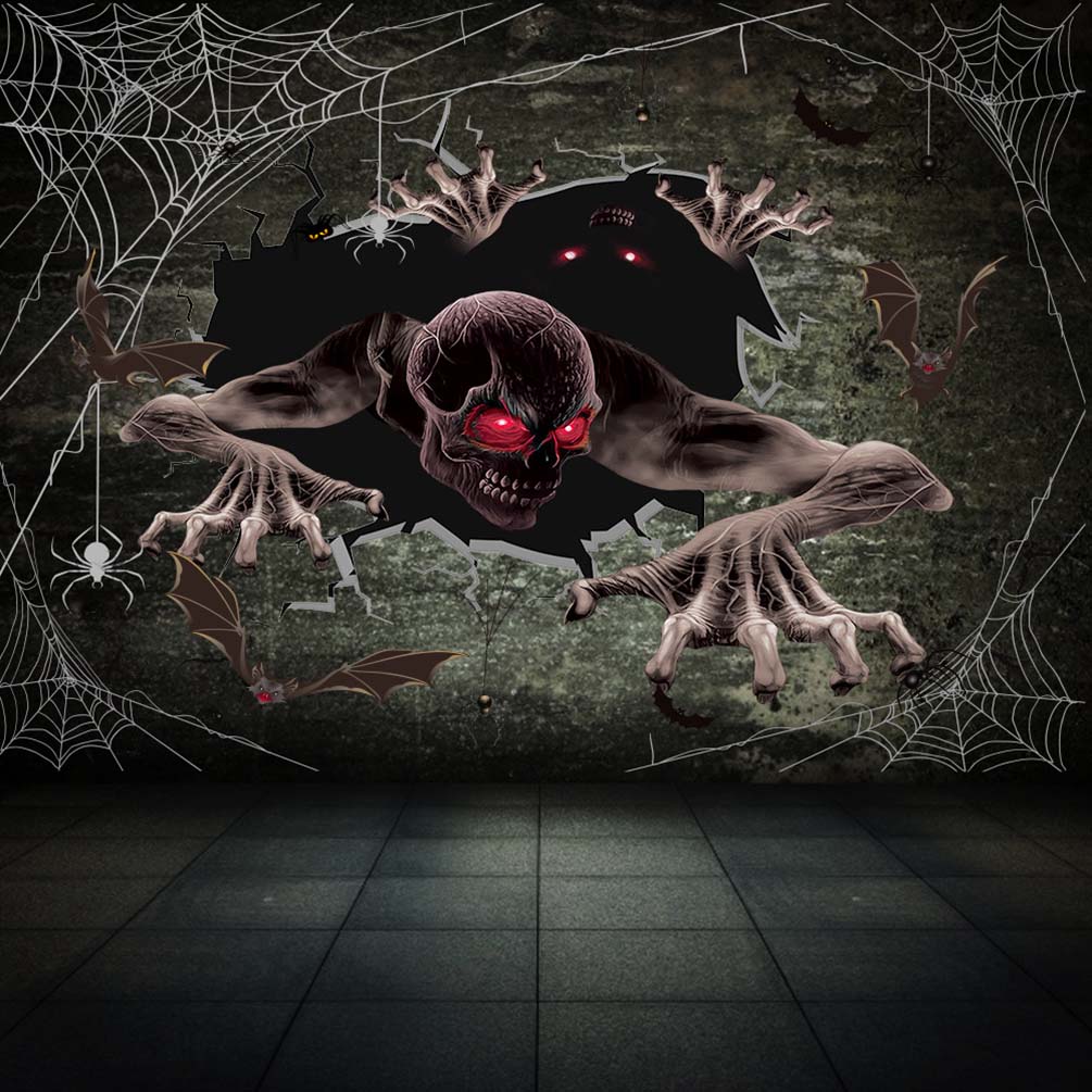 Halloween 3D Sticker Horror Decorations Bloodbath Glass Windows Bathroom Ornament Horrible Bloody Scare Blood Handprint Wall Decals DHL
