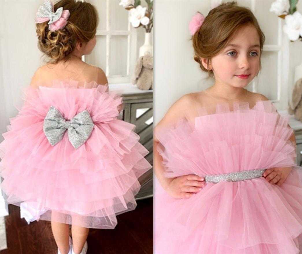 Cute Pink Baby Girl Birthday Gown Knee Length Puffy Tiered Skirt with Silver Bow Girls Costumes Pageant Dresses
Cute Pink Baby Girl Birthday Gown Knee Length Puffy Tiered Skirt with Silver Bow Girls Costumes Pageant Dresses