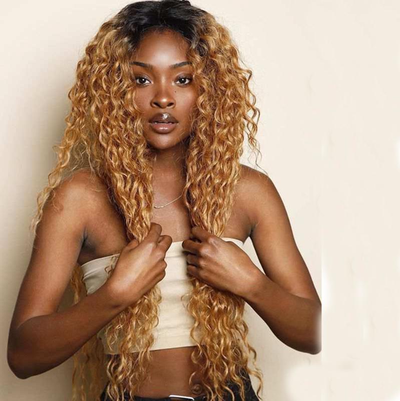 Deep Wave Ombre Honey Blonde 1b/27 180Density Thick Human Hair Pre Plucked Lace Wigs for Black Women kinky Curly Full Lace Wigs, 13x3 lace front wig
Deep Wave Ombre Honey Blonde 1b/27 180Density Thick Human Hair Pre Plucked Lace Wigs for Black Women kinky Curly Full Lace Wigs, 13x3 lace front wig