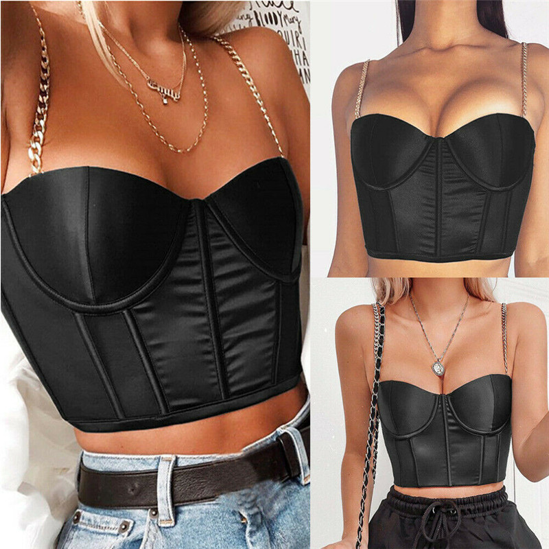Fashion Women Sleeveless Summer Bustier Magnesium Shoulder Strap Black Crop Top Vest Tube Tank Top
Fashion Women Sleeveless Summer Bustier Magnesium Shoulder Strap Black Crop Top Vest Tube Tank Top