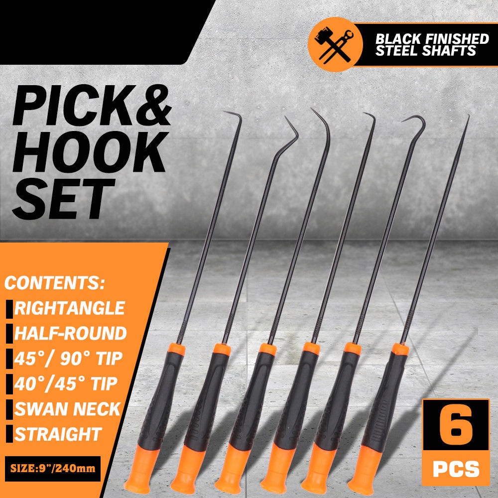 SEDY Pick & Hook Set Screwdriver Set Extra Long O-Ring & Seal Remover Soft Grip Assorted Shapes Hook Hand Tool
SEDY Pick & Hook Set Screwdriver Set Extra Long O-Ring & Seal Remover Soft Grip Assorted Shapes Hook Hand Tool