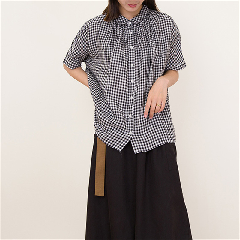 Johnature 2020 Summer New Turn-down Collar Vintage Plaid Womens Tops And Blouses Casual Loose Short Sleeve Button Shirts, Black
Johnature 2020 Summer New Turn-down Collar Vintage Plaid Womens Tops And Blouses Casual Loose Short Sleeve Button Shirts, Black