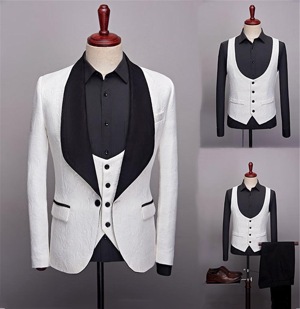 slim fit 3 pieces mens suits new wedding groom tuxedos shawl lapel groomsmen mens dinner blazer suits custom made jacketvestpants