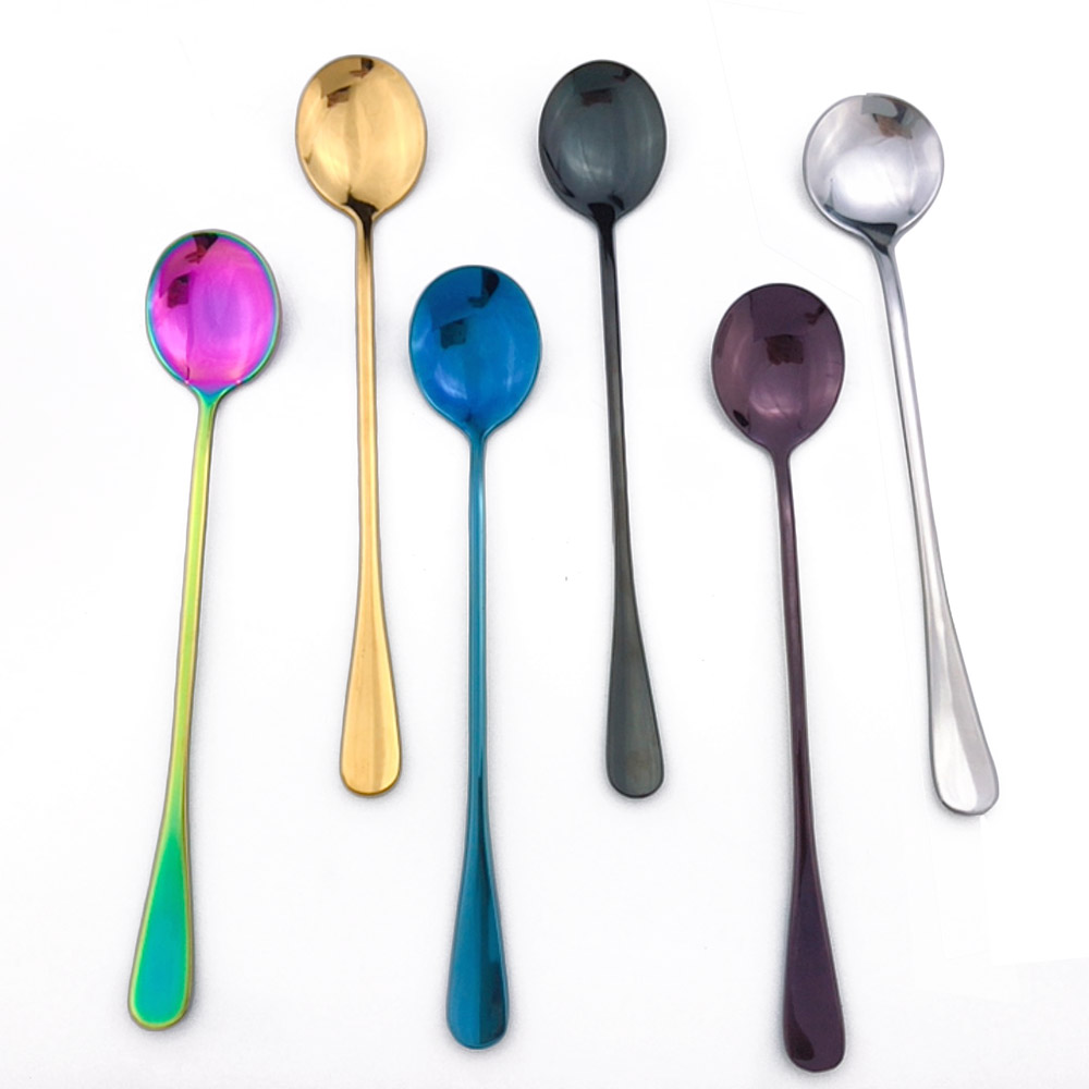 New Colorful Ice Spoon Coffee Spoon Tea Cafe Scoop Long Handle Spoons Dinnerware Flatware Coffee Drinking Tools Kitchen
New Colorful Ice Spoon Coffee Spoon Tea Cafe Scoop Long Handle Spoons Dinnerware Flatware Coffee Drinking Tools Kitchen