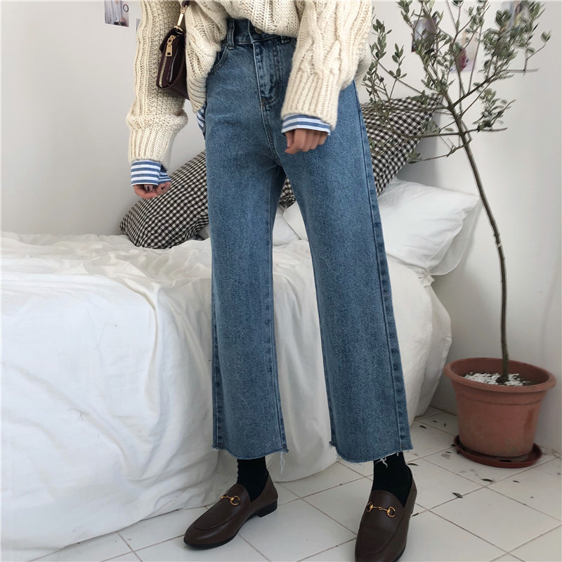 Fashion New Autumn High Street Jeans Simple Fashion Empire Zipper Female Denim Straight Loose Ankle Length Plus Pants, Blue
Fashion New Autumn High Street Jeans Simple Fashion Empire Zipper Female Denim Straight Loose Ankle Length Plus Pants, Blue