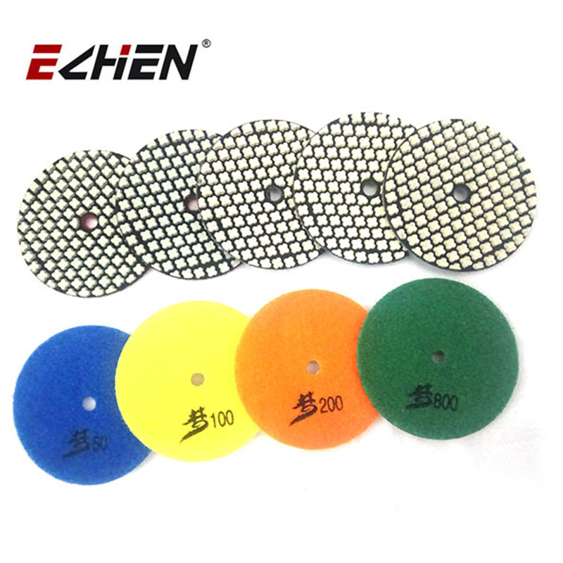 7 Pcs 100mm Diamond Polishing Pad with Grit #50-#3000