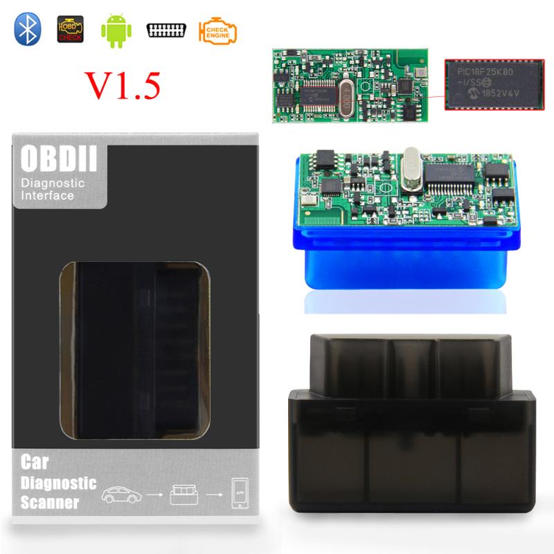 

Super Mini Elm327 Bluetooth OBD2 V1.5 Elm 327 V 1.5 OBD 2 Car Diagnostic-Tool Scanner Elm-327 OBDII Adapter Auto Diagnostic Tool