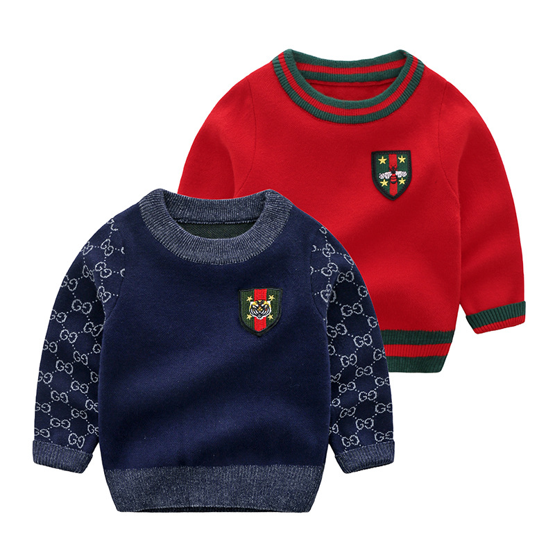 New children's clothing sweater boys bottoming shirt girls sweater fashion round neck design embroidery pattern spring and autumn new 2 colo, Blue
New children's clothing sweater boys bottoming shirt girls sweater fashion round neck design embroidery pattern spring and autumn new 2 colo, Blue