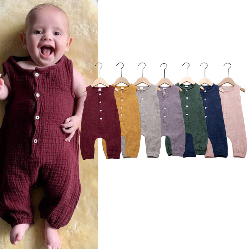 Cute Kids Newborn Baby Boy Girl Cotton Linen Romper Solid Sleeveless Striped Jumpsuit Outfit Summer Casual Clothes 0-24M, Wine red
Cute Kids Newborn Baby Boy Girl Cotton Linen Romper Solid Sleeveless Striped Jumpsuit Outfit Summer Casual Clothes 0-24M, Wine red