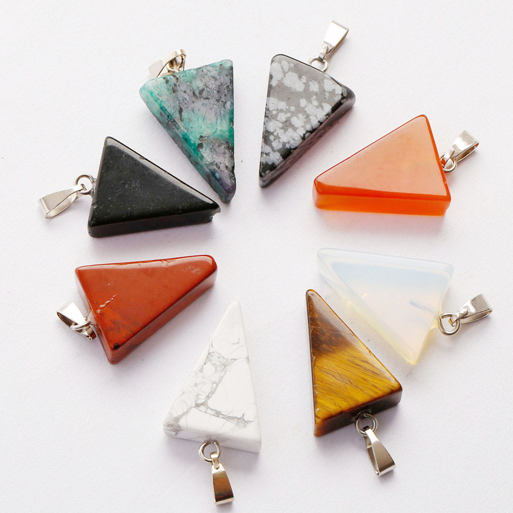 Wholesale fashion triangle shape natural Stone Crystal Beads mix Color Necklace Pendants DIY Jewelry Making earring for Holiday gifts Free
Wholesale fashion triangle shape natural Stone Crystal Beads mix Color Necklace Pendants DIY Jewelry Making earring for Holiday gifts Free
