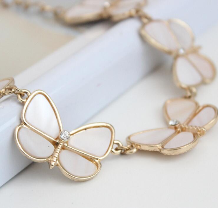 Fashion-hell Butterfly Choker Necklace with Crystal And Gold Chain Beautiful Fashion Jewelry for Lady Free Shipping Christmas Gift