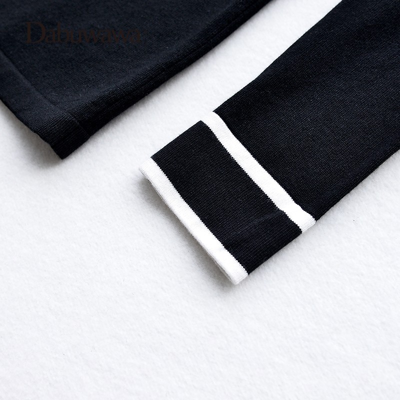 Women's Sweaters Dabuwawa Autumn Fashion Women Sweater Slim Knitwear Patchwork Cotton Pullover Long Sleeve Jumper With Bow #D17CJS012