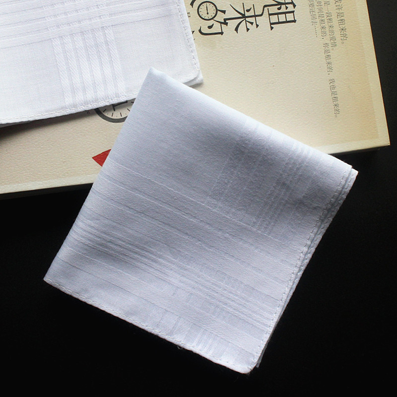 40cm 100% Cotton White Handkerchief Soft Sweat Absorption Women Men Square Handkerchief Pure Color DIY Blank Towel Christmas Gift DBC BH3463