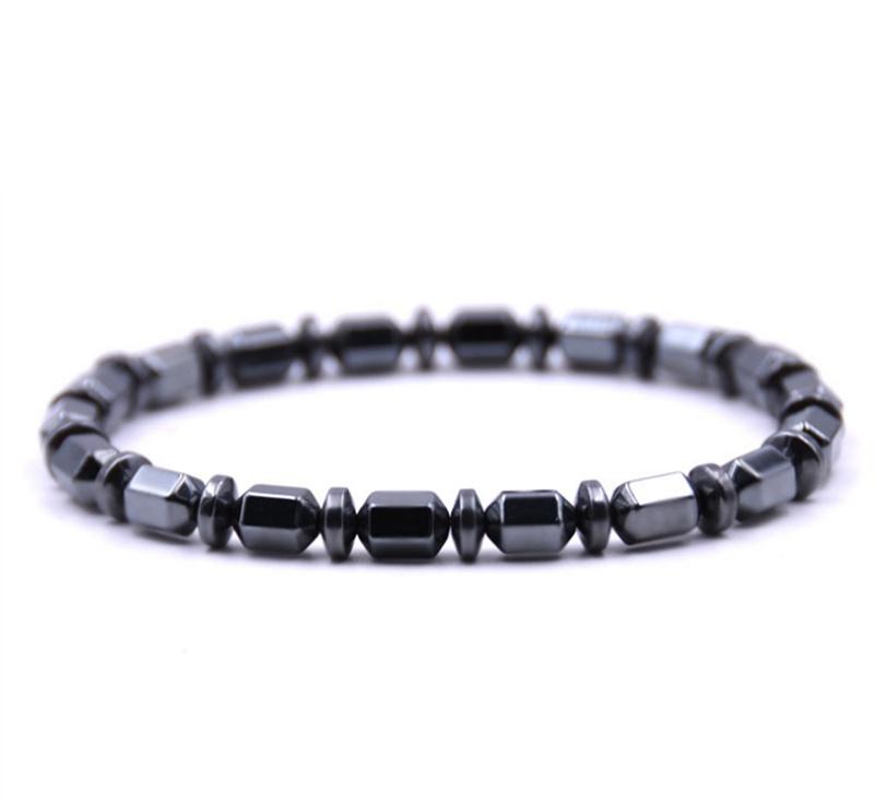 Magnetic bracelet men's birthday charm mature multicolor eyeball natural black gallstone bracelet jewelry