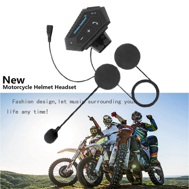 

Handsfree Moto Helmet Headset Bluetooth V4.2 Stereo Wireless MP3 Music Player with Microphone for Motorcycle Race Riding