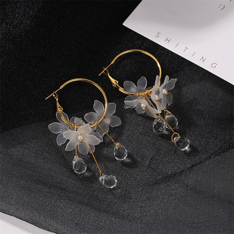 Dangle & Chandelier Trendy Matte Golden Acrylic Flower Long Statement Earrings Retro Blossom Elegant Drop Earring Jewelry Round Brincos Beac
Dangle & Chandelier Trendy Matte Golden Acrylic Flower Long Statement Earrings Retro Blossom Elegant Drop Earring Jewelry Round Brincos Beac