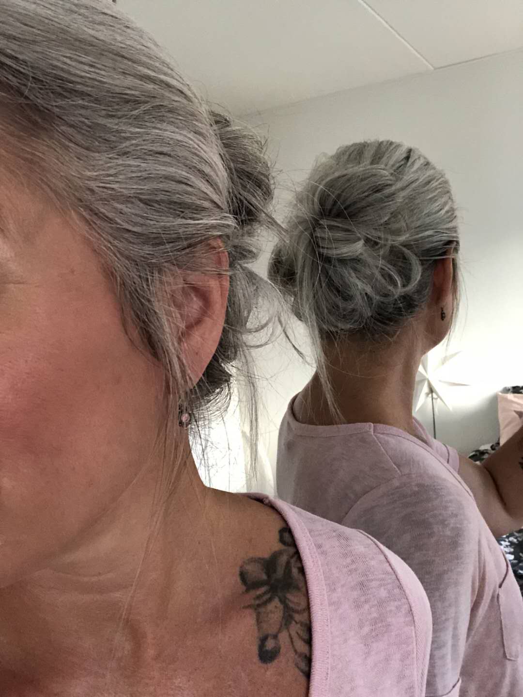 Grey hair Silky Straight Wrap around ponytail hairpiece silver grey real hair pony tail for black women soft and Natural 1pcs Fast ship