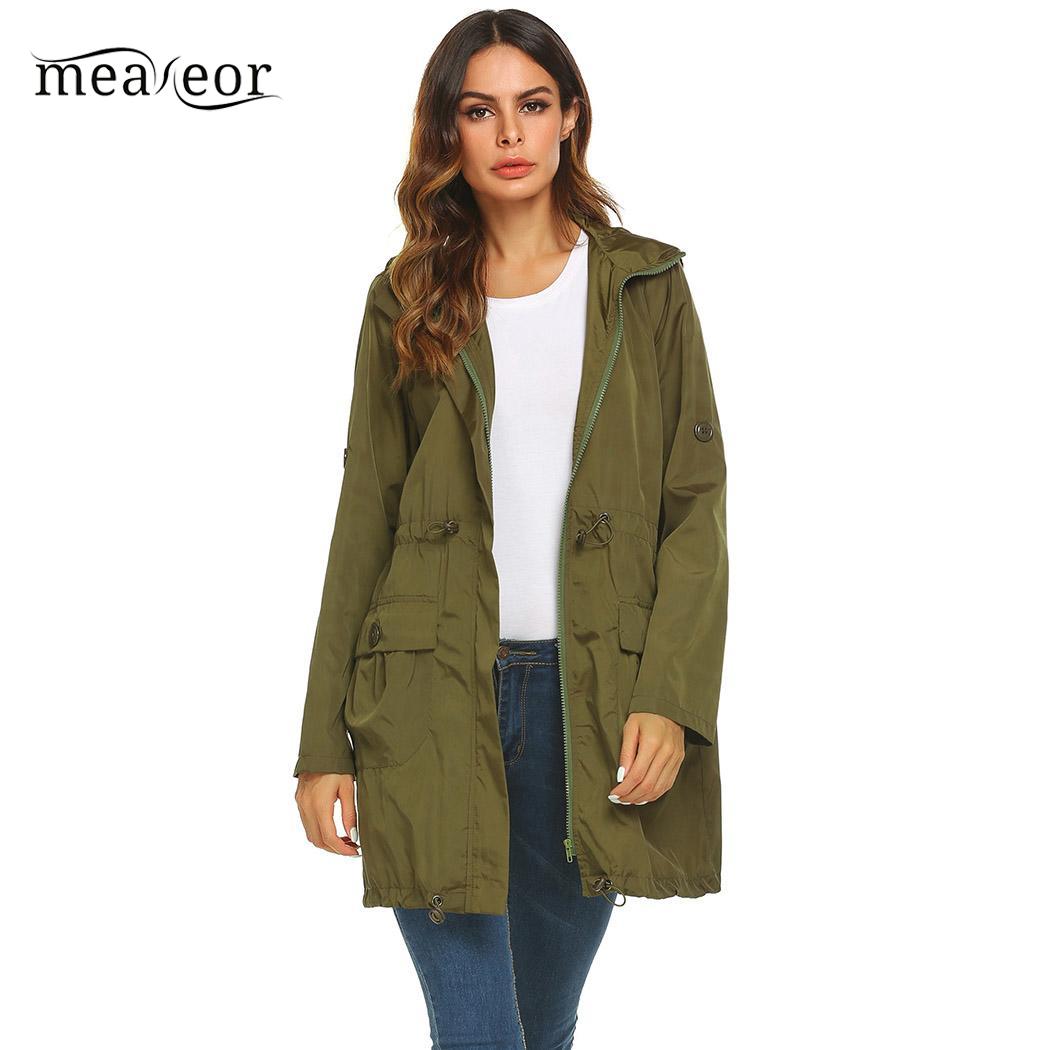 Meaneor Lightweight Hooded Outwears Women Jackets Drawstring Waterproof Raincoat Long Sleeve Zipper Autumn Jackets with Pocket, Black
Meaneor Lightweight Hooded Outwears Women Jackets Drawstring Waterproof Raincoat Long Sleeve Zipper Autumn Jackets with Pocket, Black