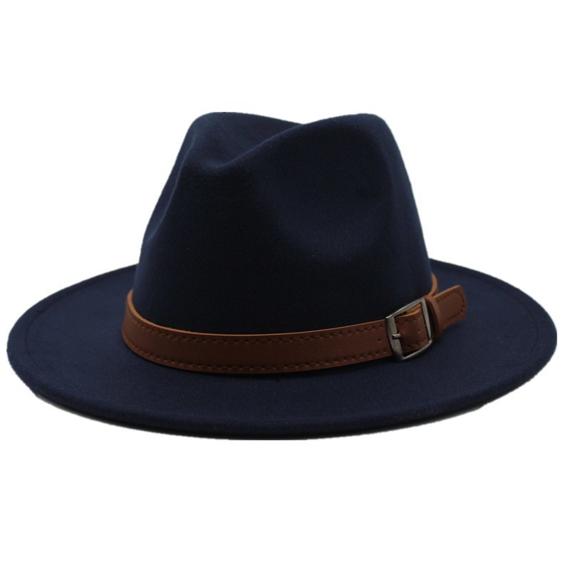 Seioum Special Felt Hat Men Fedora Hats with Belt Women Vintage Trilby Caps Wool Fedora Warm Jazz Hat Chapeau Femme feutre D19011102