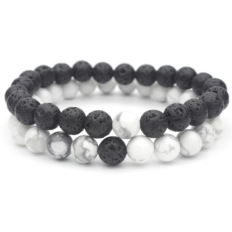 8mm Natural Gemstone Beads Couple Bracelets Men Women Beads Long Distance Bracelet Elastic Anxiety Bracelet Bangle, Black
8mm Natural Gemstone Beads Couple Bracelets Men Women Beads Long Distance Bracelet Elastic Anxiety Bracelet Bangle, Black
