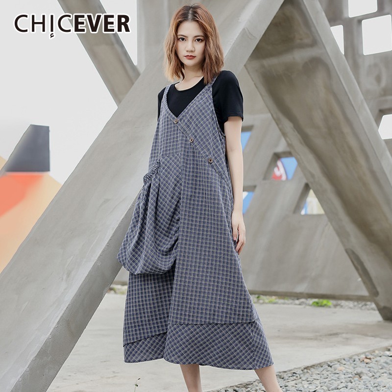 CHICEVER 2019 Spring Plaid Dresses For Women V Neck Sleeveless Loose Irregular Women' Dress Female Fashion Casual Clothes New, Blue dresses
CHICEVER 2019 Spring Plaid Dresses For Women V Neck Sleeveless Loose Irregular Women' Dress Female Fashion Casual Clothes New, Blue dresses