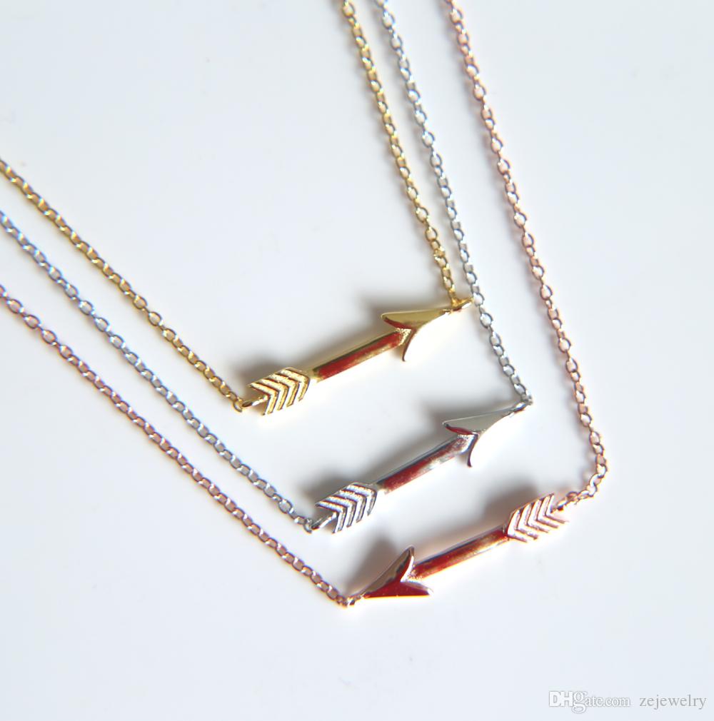925 sterling silver arrow pendant necklace with delicate link chain arrow necklace jewelry
