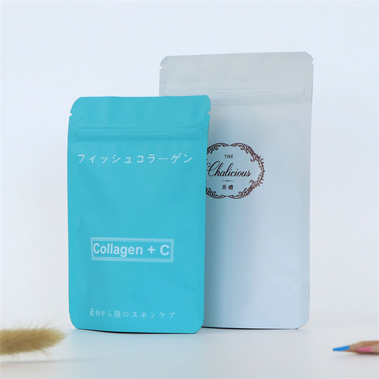 Thick Matte White Aluminum Foil Zip Lock Bag Stand up Resealable Coffee Powder Nuts Tea Snack Biscuits Xmas Gifts Packaging Pouches Support Custom Pri