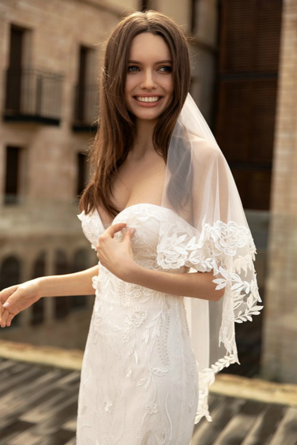 Idatorez Mermaid Wedding Dresses Sexy Off Shoulder Lace Appliques Bridal Gowns Beach Sweep Train Wedding Dress robes de mariée