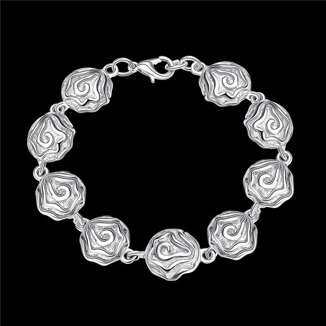 Hot sale best gift 925 silver Full Rose Bracelet DFMCH135,brand new fashion 925 sterling silver plated Chain link bracelets