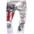 2017 New Arrival Men Casual American USA Flag Printed Jeans Pants Mens Graffiti Print white hip-hop fashion Jeans