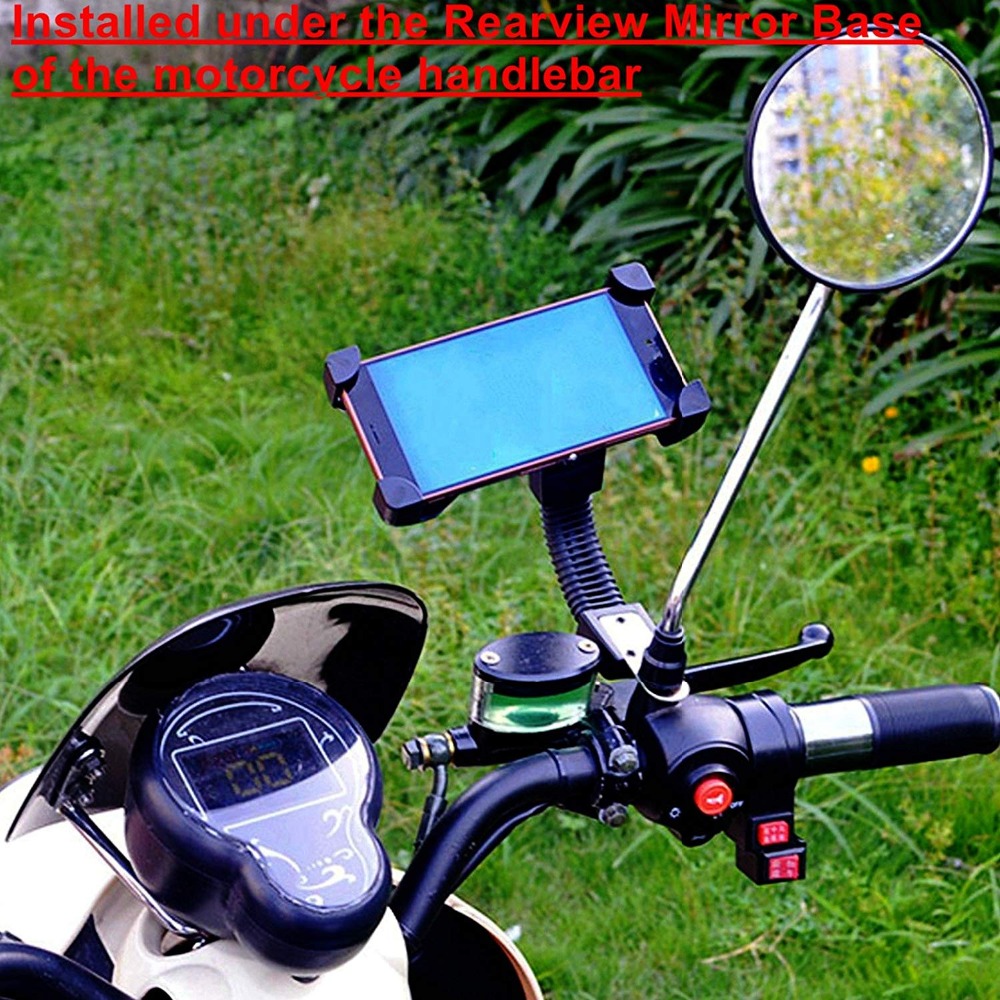 Motorcycle Phone Mount Universal Cell Phone Holder Bracket Stand forScooterMotorbikeInstall on Handelbar Mirror Base 476603342
