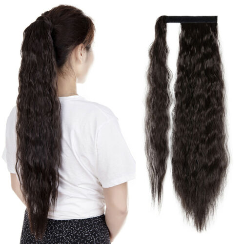 24" Long high wavy curly pony 160g ,Real Human Hair Ponytail Extensions Drawstring Tie Up Pony Tails hair piece