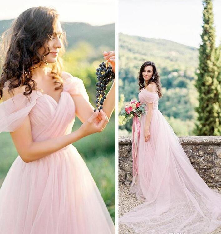 Blush Pink Garden Wedding Dresses 2021 Hot Selling New Court Train A-Line Off-the-shoulder Boho Tulle Bridal Gowns Vestidos De Noiva W729, White
Blush Pink Garden Wedding Dresses 2021 Hot Selling New Court Train A-Line Off-the-shoulder Boho Tulle Bridal Gowns Vestidos De Noiva W729, White