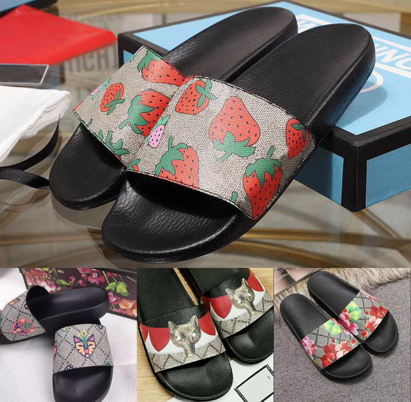 Designer Slides Tiger Floral Strawberry Printed Leather Men Slippers Fashion Luxury Women Sandals 11 Colors Size 35-46, Black
Designer Slides Tiger Floral Strawberry Printed Leather Men Slippers Fashion Luxury Women Sandals 11 Colors Size 35-46, Black