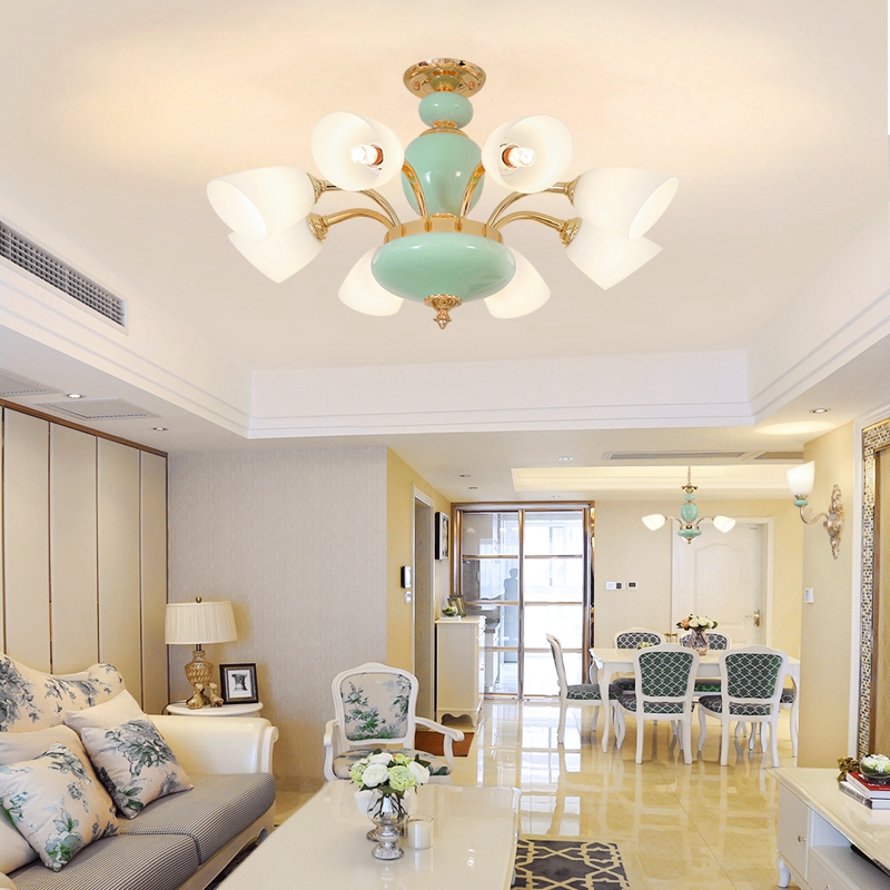 modern gold ceramic pendant lamp led light american sgold pendant lights fixture hanging lamps hotel hall living room home indoor lighting
