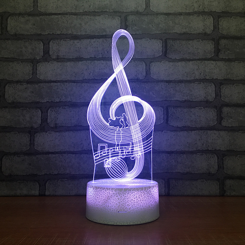 Creative Music Note 3D Table Lamp LED Night Light 7 Colors Changing Bedroom Sleep Lighting Home Decor Gifts