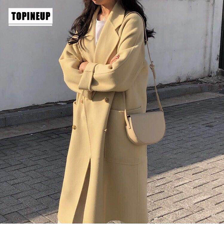 Autumn Winter Women Woolen Coat Turn Down Collar Double Breasted Slim Overcoat Female Robe Plus Size double cashmere coat, Yellow
Autumn Winter Women Woolen Coat Turn Down Collar Double Breasted Slim Overcoat Female Robe Plus Size double cashmere coat, Yellow
