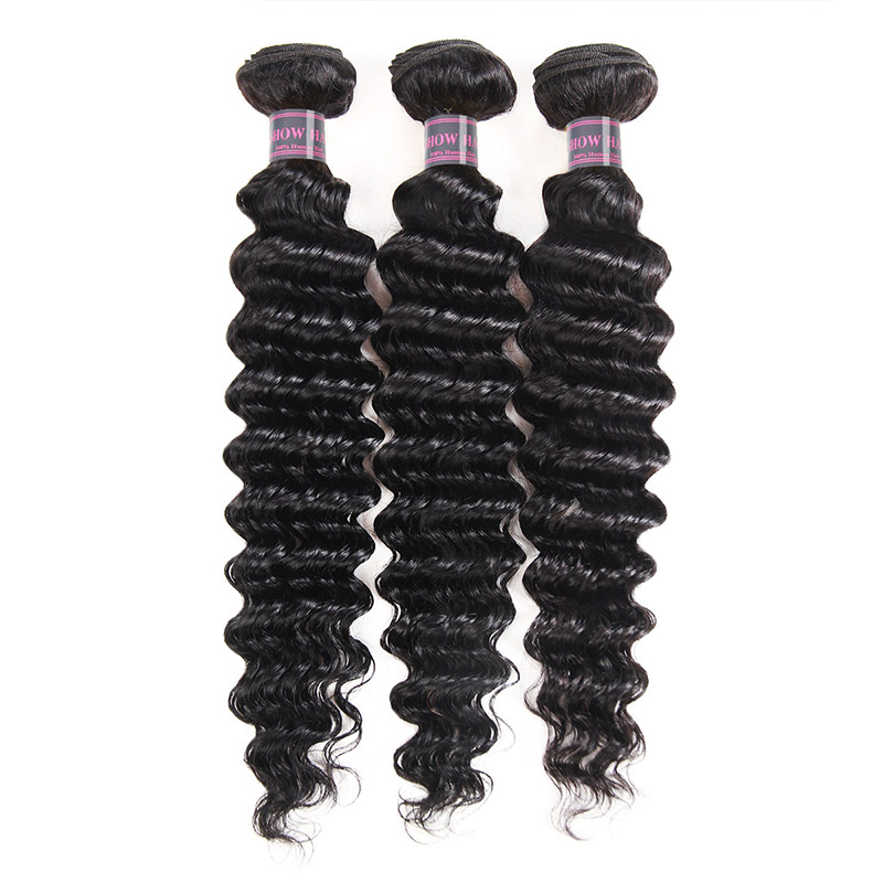 3 Bundles 8-38 inch Deep Loose Brazilian Human Hair Bundles Yaki Straight Deep Curly Body Water Wave Straight Color Virgin Hair Extensions